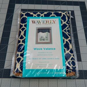 Waverly Home Classics Wave Window Valance Lovely Lattice Indigo Blue 50”x16”